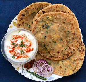 1 Aloo Paratha With Boondi Raita