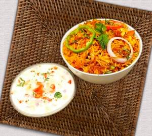 Veg Biryani with Raita