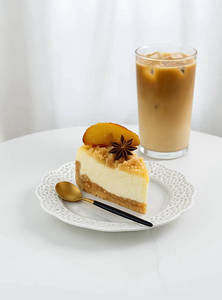 Apple Crumble Baked Cheesecake Pastry Slice