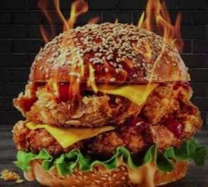Peri-peri fried chicken burger
