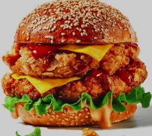 Crispy chicken feast burger