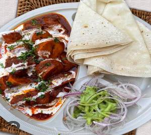 Thali chaap 4 roti.salad