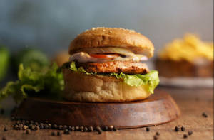 Schezwan Chicken Premium Burger