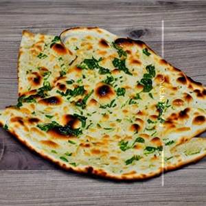 Cheese stuffed garlic naan