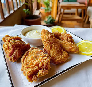 Crispy Fried Chicken 1 ( Piece) + Chicken Strips ( 2 Piece ) + Veg Tandoori Mayonnaise & 7Up 400Ml
