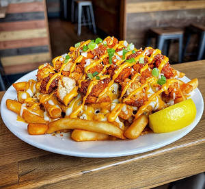 Spicy Hot Chicken Loaded Fries.