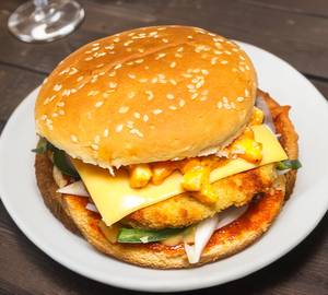 Veg. Tikki Paneer Cheese Burger