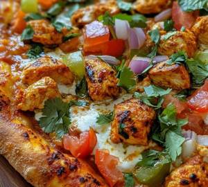 Fried chicken pizza