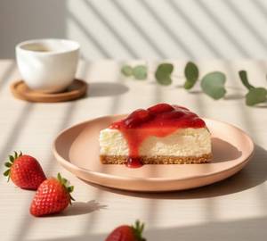 Strawberry Baked Cheesecake Slice