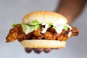 Chicken strips burger