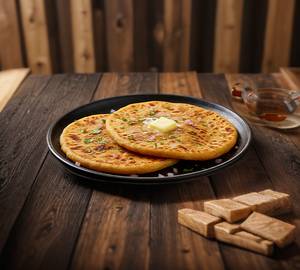 2 Aloo Pyaaz Paratha With 1 Butter