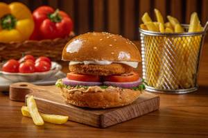 Veg Burger With Fries