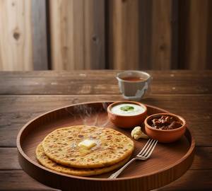 2 Gobi Pyaaz Paratha With 1 Butter