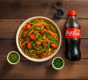 Manchurian Noodle + Coke