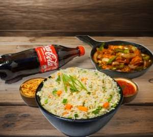 Fried Rice + Paneer Chiily Gravy + Coke