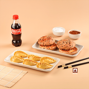 Chicken Kraft Steam Momo 6Pc + Peri Peri Bun Toast 2Pc + 1 Coke 250ML