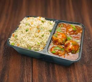 Veg Manchurian Gravy + Fried Rice