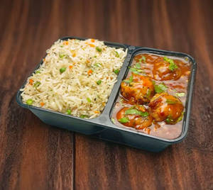 Veg Manchurian Gravy + Fried Rice
