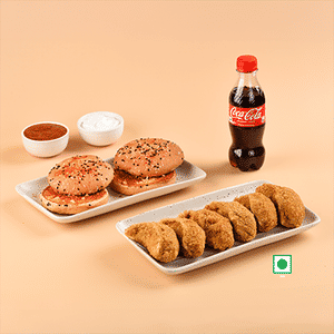 Veg Kurkure Momo 6Pc + Peri Peri Bun Toast 2Pc +1 Coke 250ML