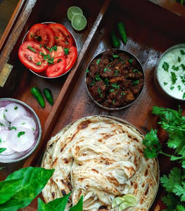 2 porotta + beef curry