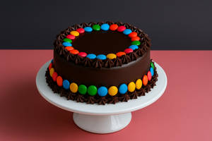 Chocolate Gems Cake Eggless