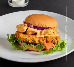 Chicken malai tikka burger