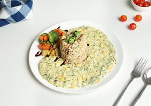 Corn & Spinach With Herbed Rice