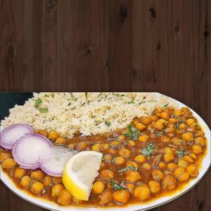 Chhola chawal chickpea curry with rice