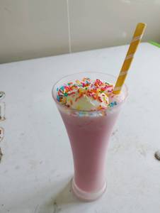 Rose milk with ice cream