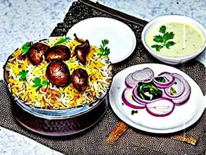 Mushroom biryani