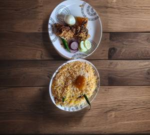 Special mutton biryani with salad br mutton [1 piece]