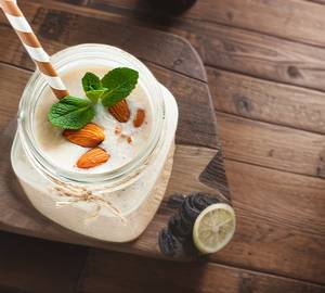 Almond Shake with Top Layer Ice Cream