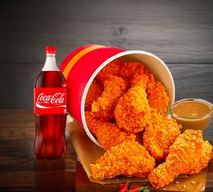 Large Dips Bucket  4.. Lollipop (+)..4 Wings..3.. Chicken Stock (+)..1 Coke