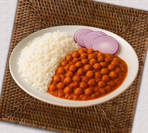 Half Plate Basmati Pulaav + Chole + Rayta + Salad