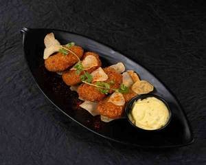 Amritsari Fish N Chips Desi Ghee Hollandaise