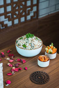 Burnt Garlic Spinach Rice
