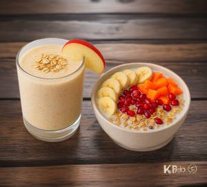 Muesli Bowl + Banana Oats smoothie