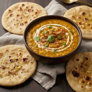 Dal fry with 2 Missi roti