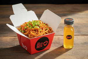 Triple Schezwan Chicken Noodles (little Box) + Lemon Grass Iced Tea