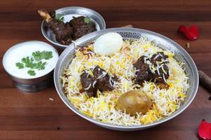 Mutton Biryani With Mutton Kosha