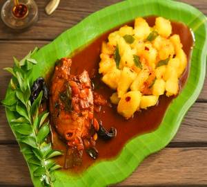 Kappa with fish thenga curry 