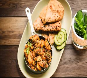 Aloo jeera with tawa butter paratha (2 pcs)