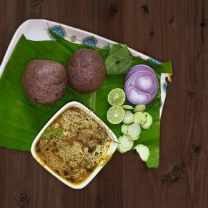 Ajji Special Masala Ragi Mudde With Chicken Gravy
