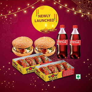 Veg PanFried Momo (Schezwan sauce)8Pc+Veg Moburg 2Pc +2 Coke 250ml