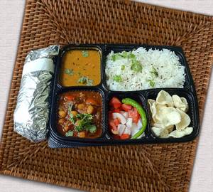 Chole + paratha + rice