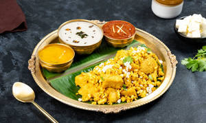 Plain Idli with Paneer Burji