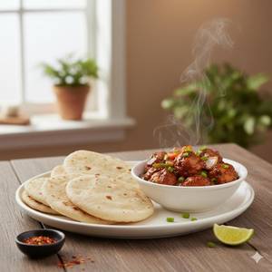 3 Roti + Chicken Manchurian