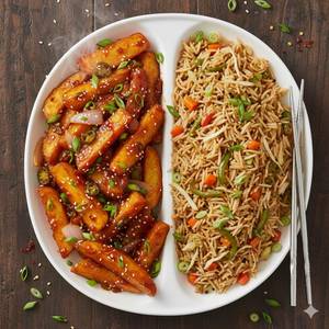 Chilli Potato + Veg Fried Rice