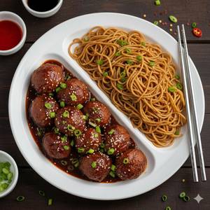 Veg Noodles + Veg Manchurian