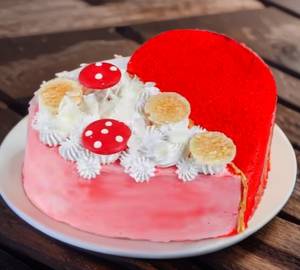 Red Velvet Heart Cake [Egg]